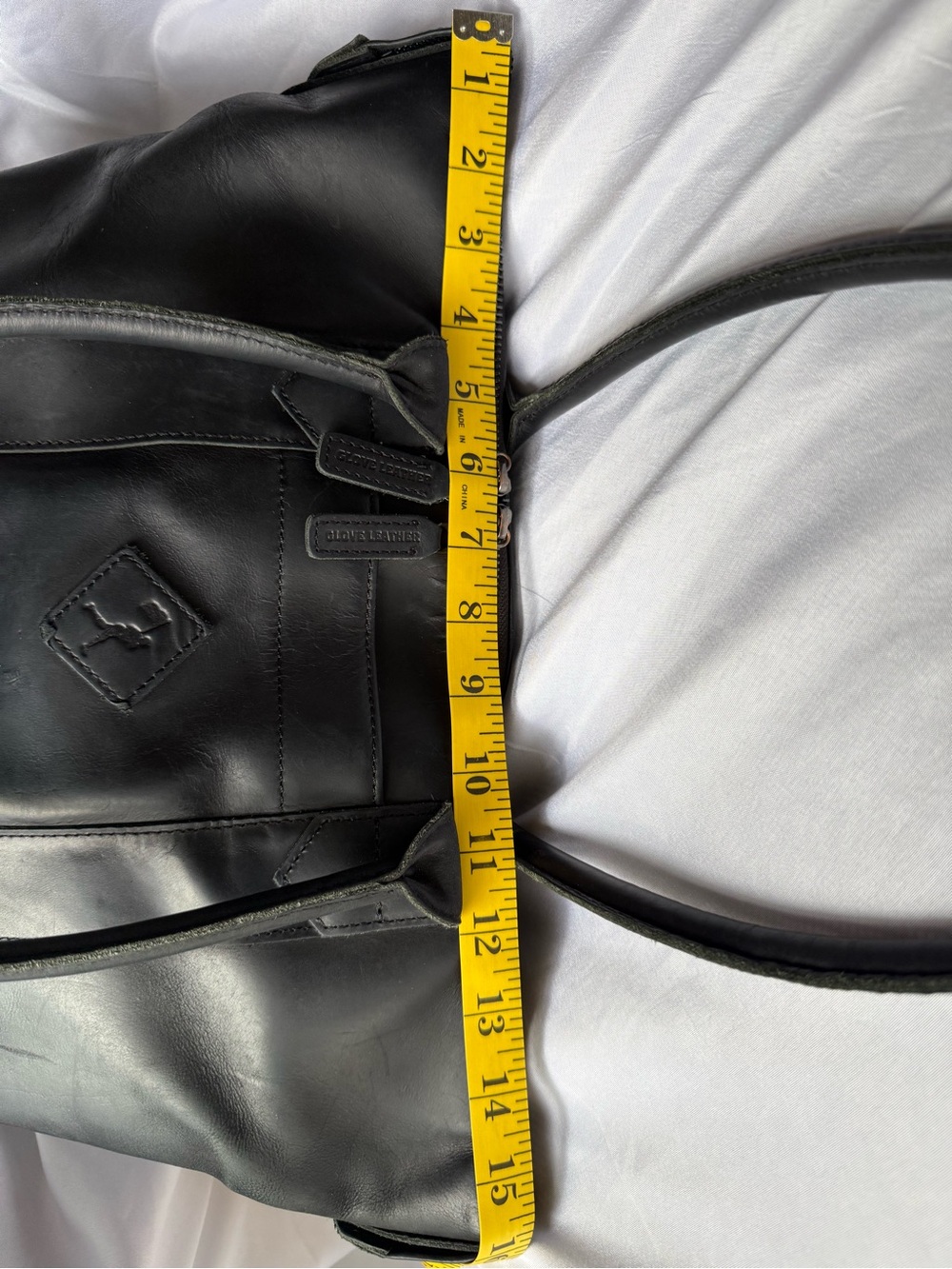 Baseballism Sleek Black Leather Tote with Dual Top Handles - Picture 4 of 16